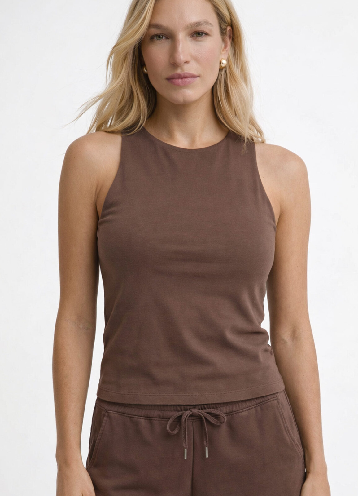 Kahve Renk Modal Karışımlı Bluz - 5