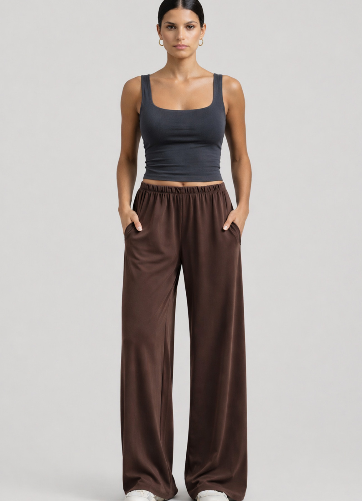 Kahve Renk Modal Karışımlı Pantolon