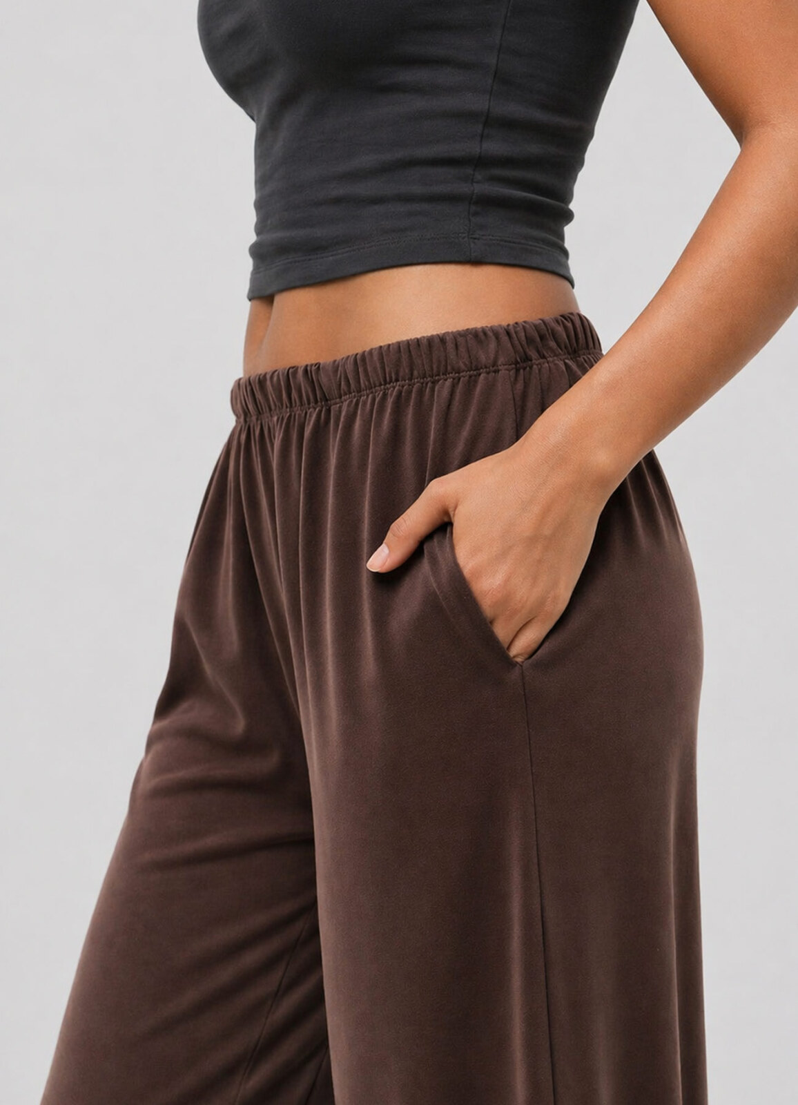 Kahve Renk Modal Karışımlı Pantolon - 2