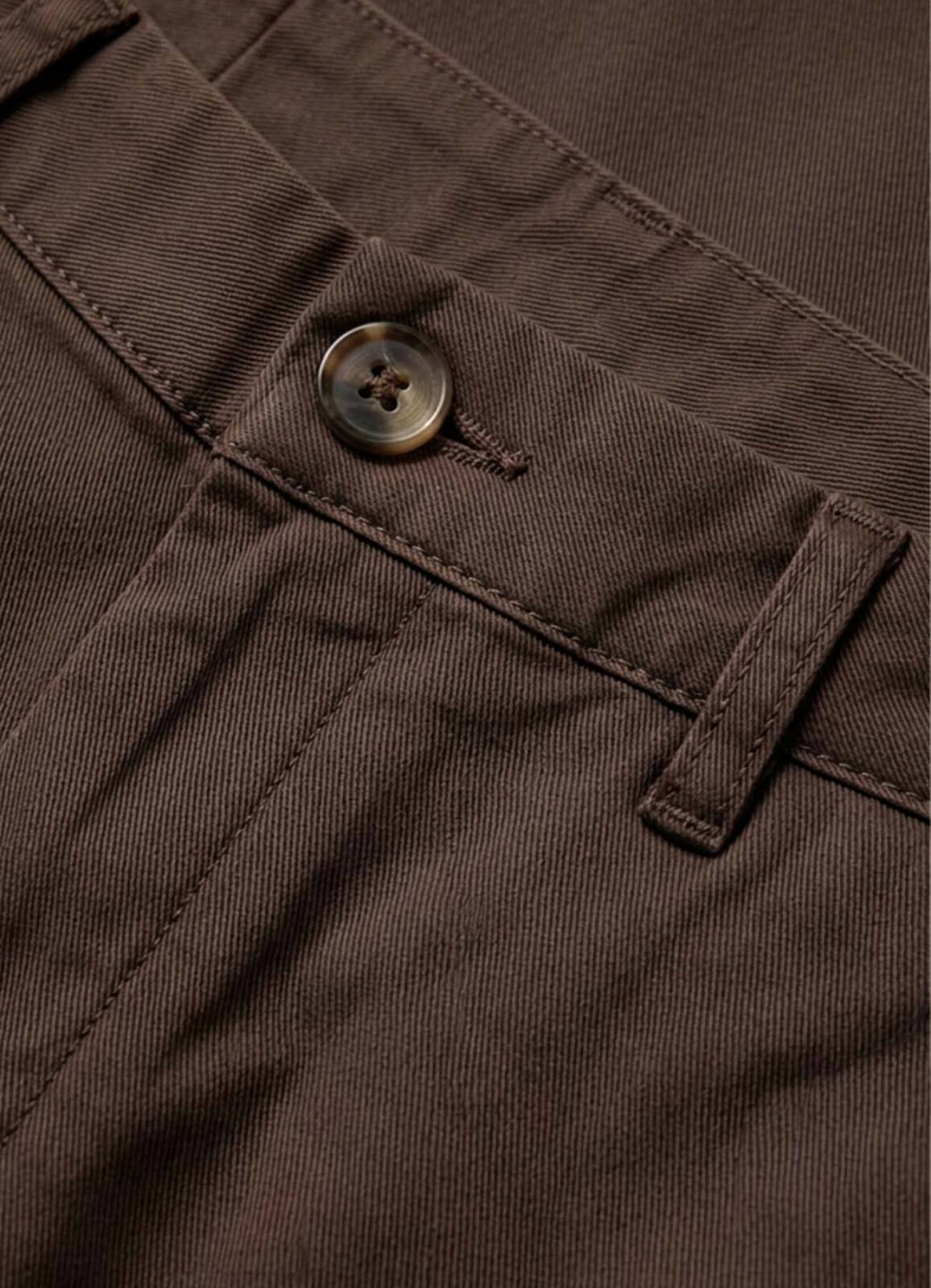 Kahve Renk Gabardin Regular Chino Pantolon - 5