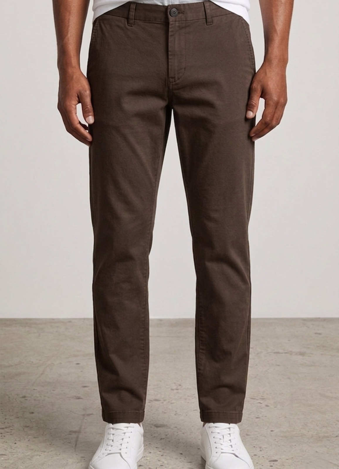 Kahve Renk Gabardin Regular Chino Pantolon