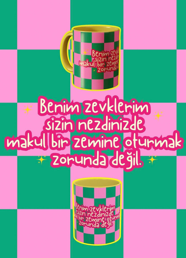 Çok Renkli Temalı Porselen Kupa - 4