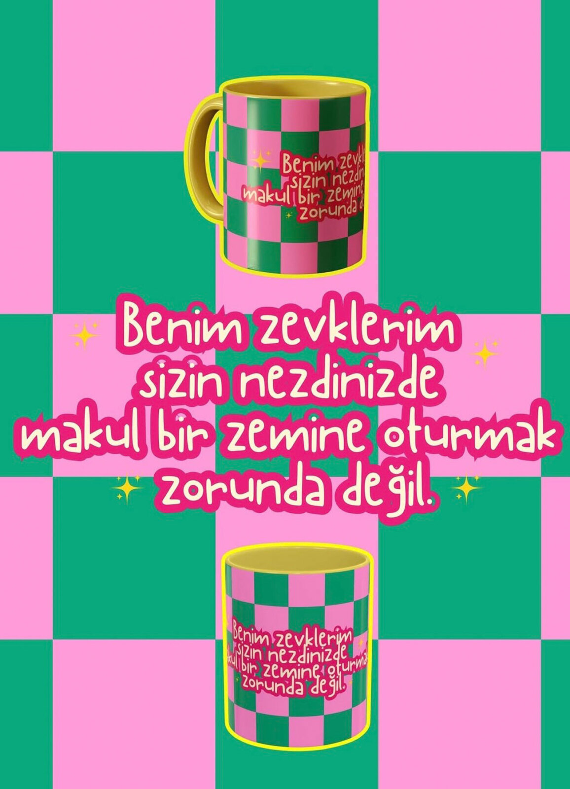 Çok Renkli Temalı Porselen Kupa - 4