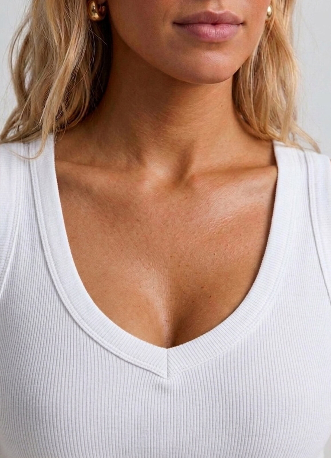 Ekru Renk Esnek Viskoz Atlet - 2