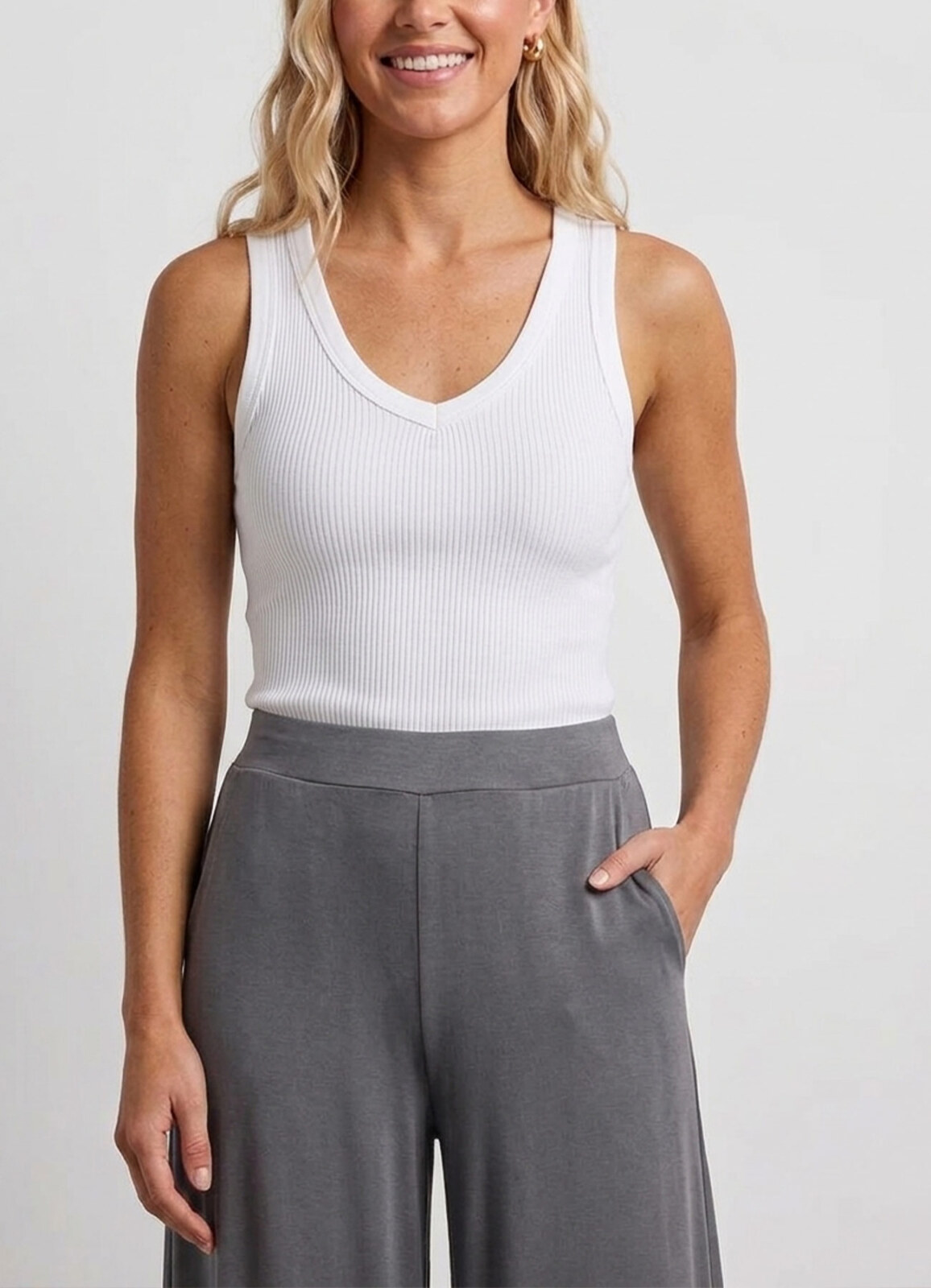 Ekru Renk Esnek Viskoz Atlet - 4