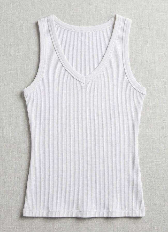 Ekru Renk Esnek Viskoz Atlet - 5