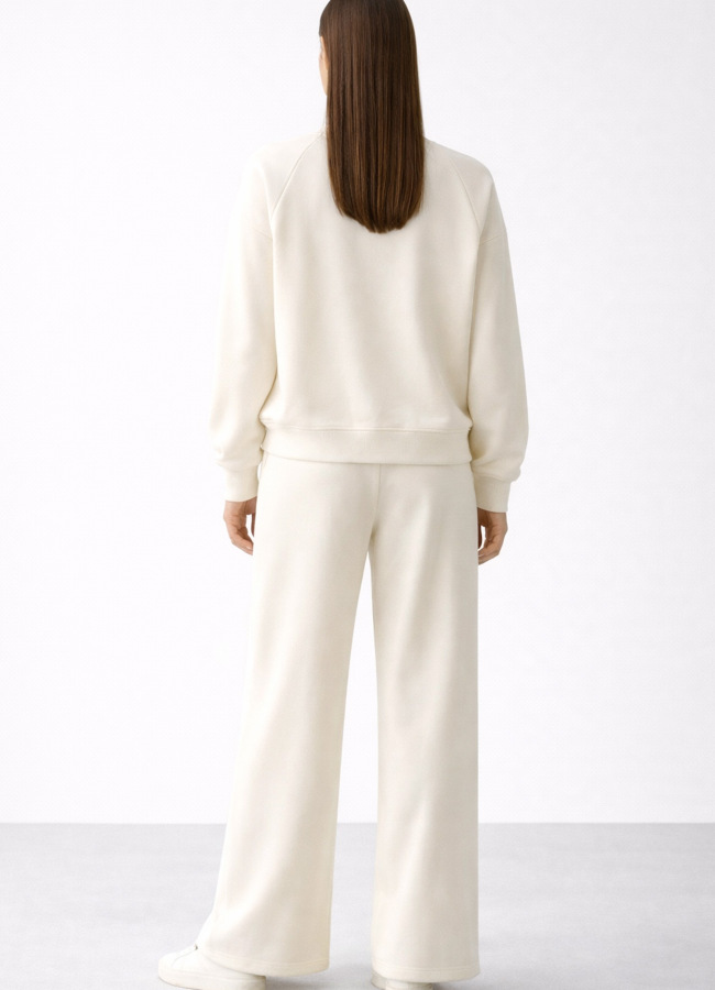 Ekru Renk Viskoz Karışımlı Eşofman Takımı - 3