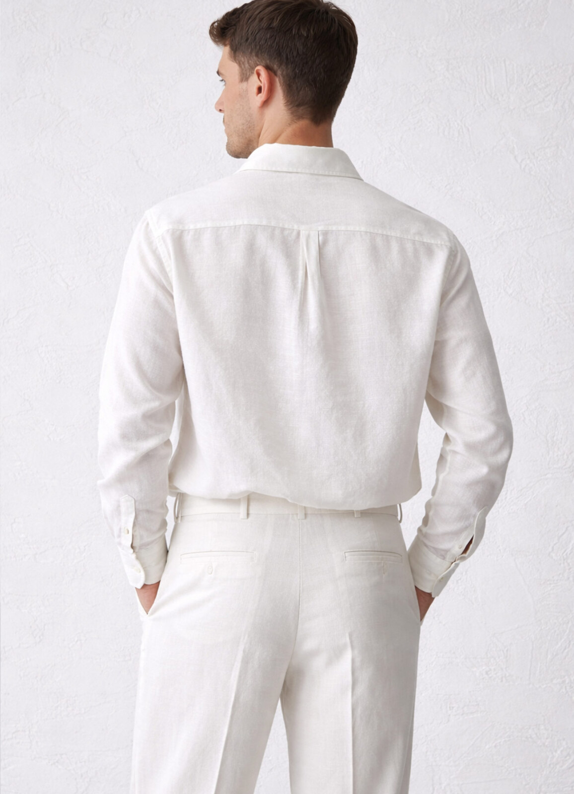 Ekru Renk Lyocell Karışımlı Pileli Pantolon - 5