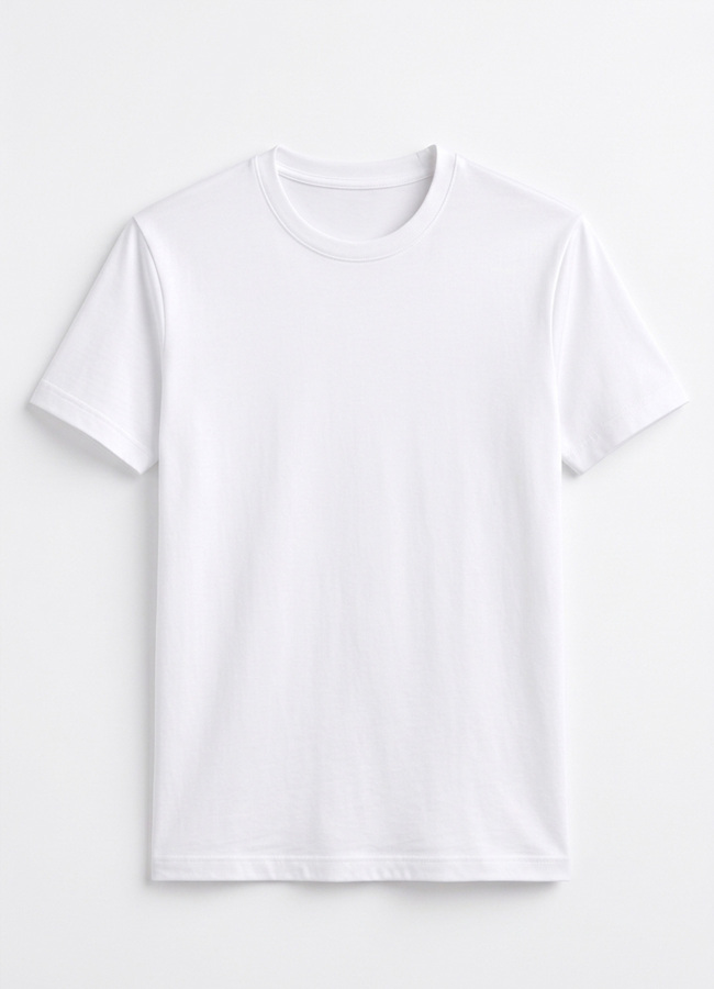 Ekru Renk Pamuk Karışımlı Tişört - 2