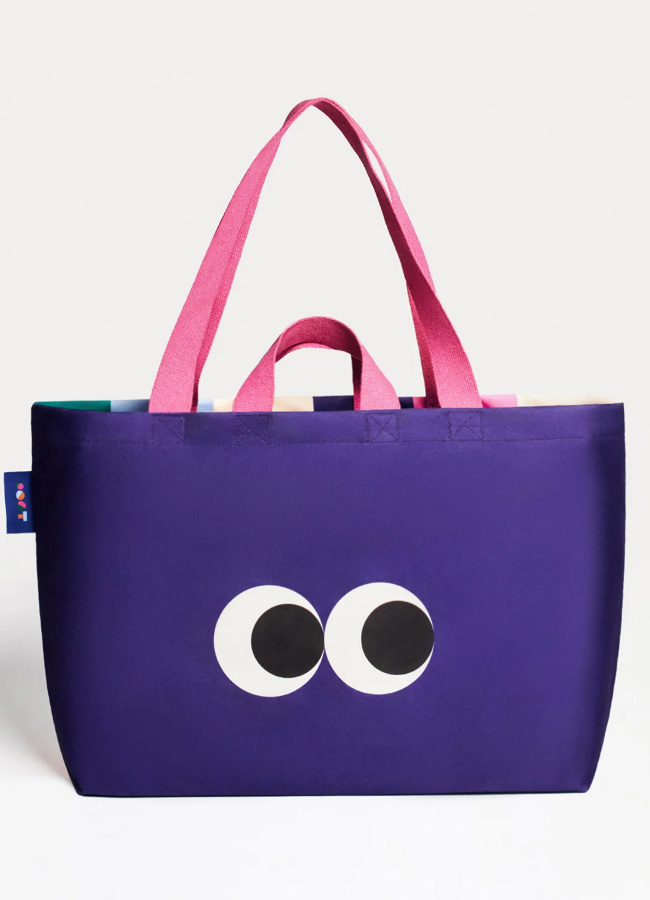 Geometrik Desenli Kanvas Çanta - 4