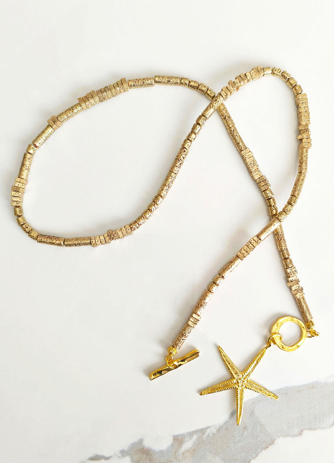 Gold Starfish Hematit Kolye - 2