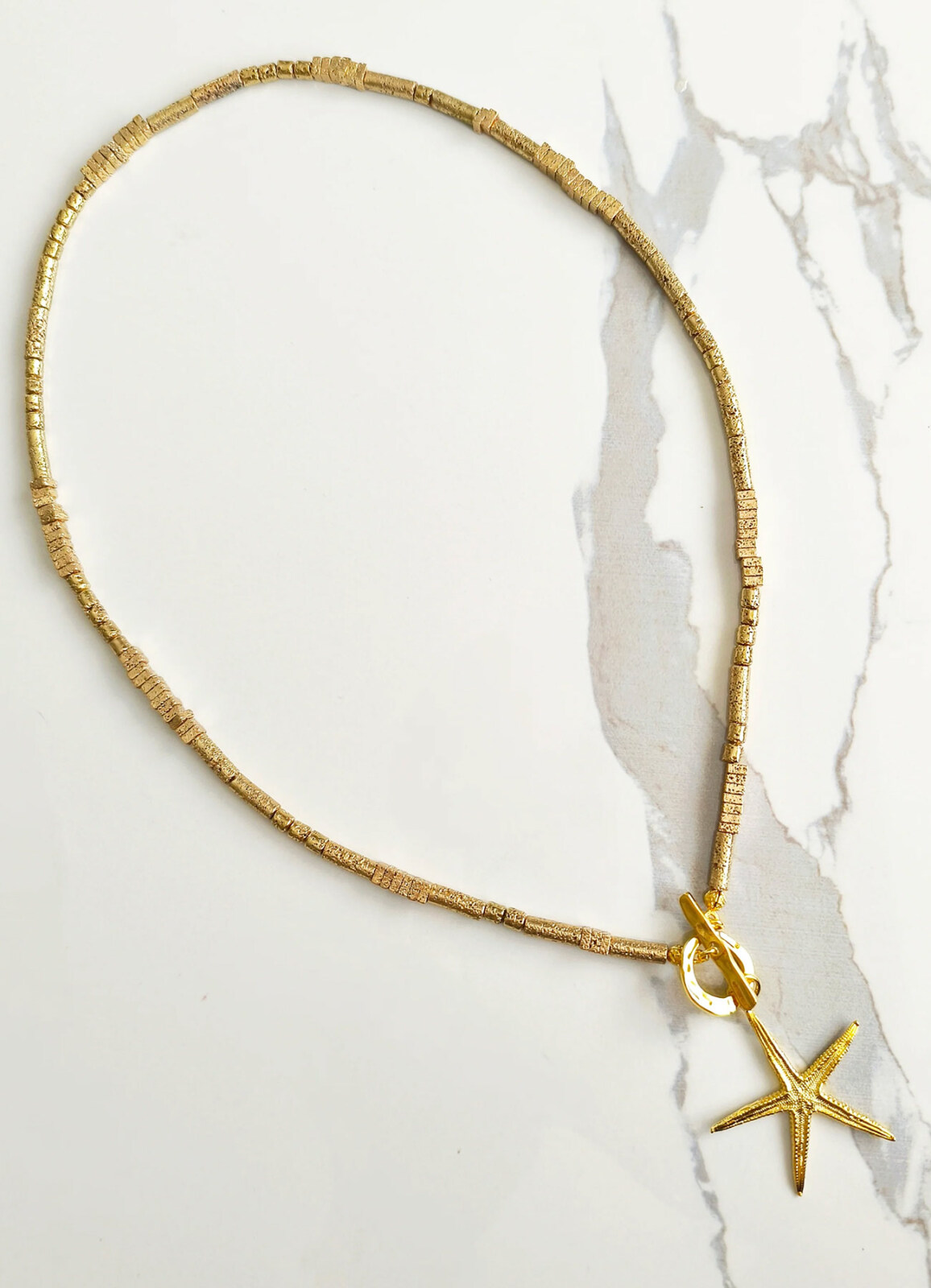 Gold Starfish Hematit Kolye - 3