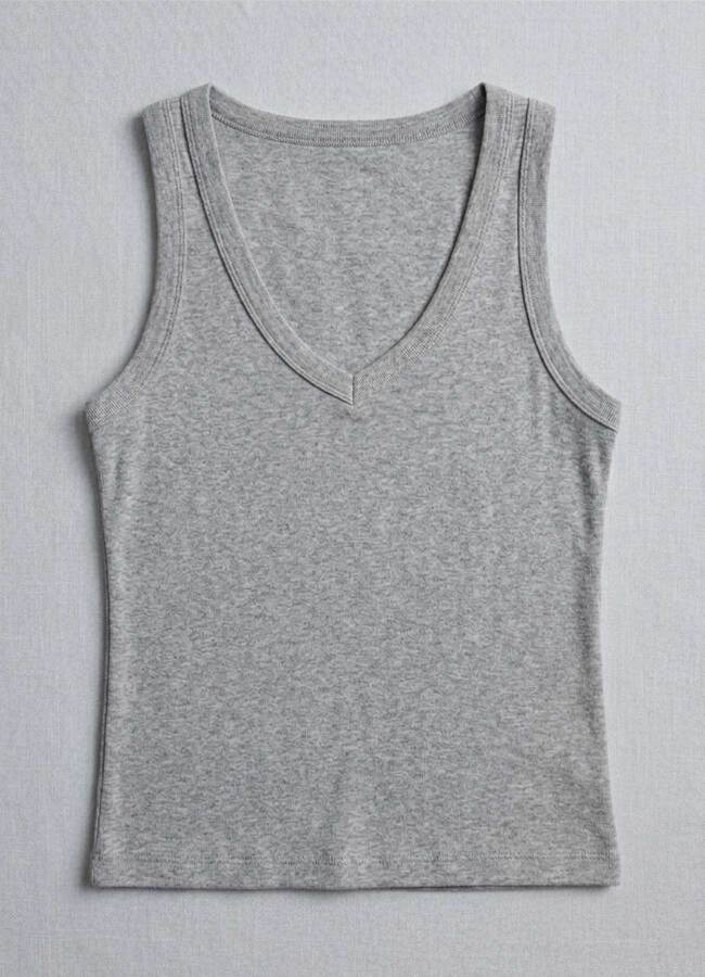 Gri Renk Esnek Viskoz Atlet 