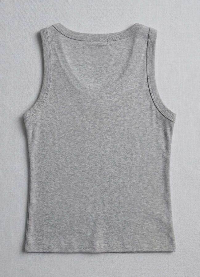 Gri Renk Esnek Viskoz Atlet - 2