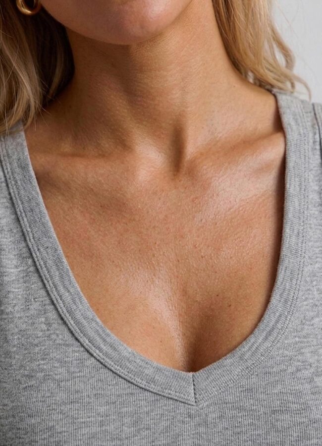 Gri Renk Esnek Viskoz Atlet - 4