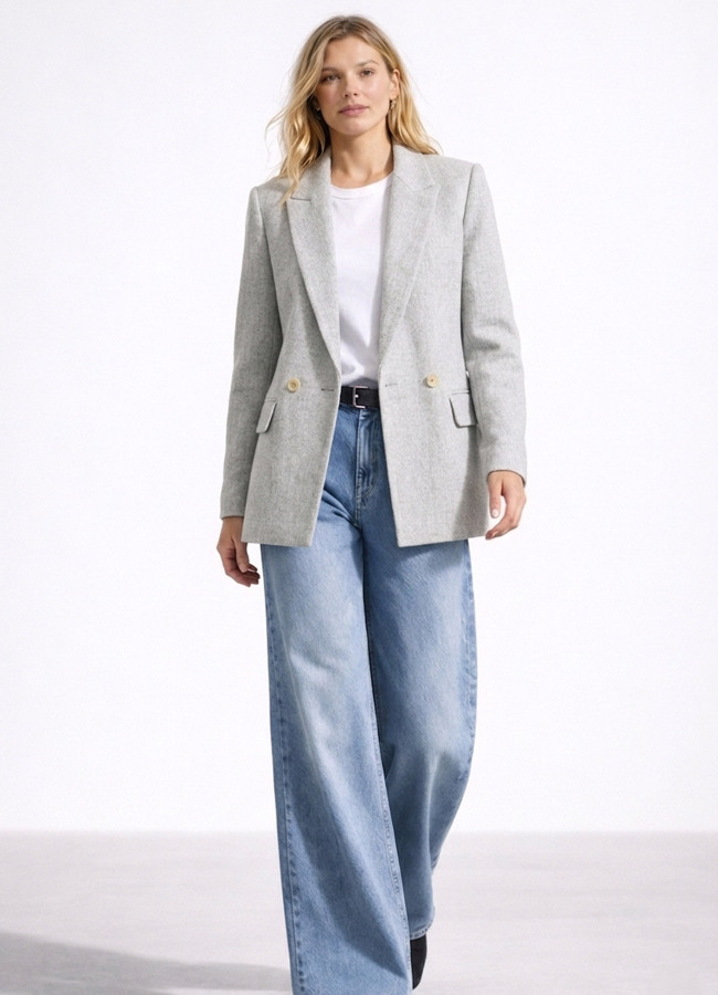 Gri Renk Blazer Ceket - 4