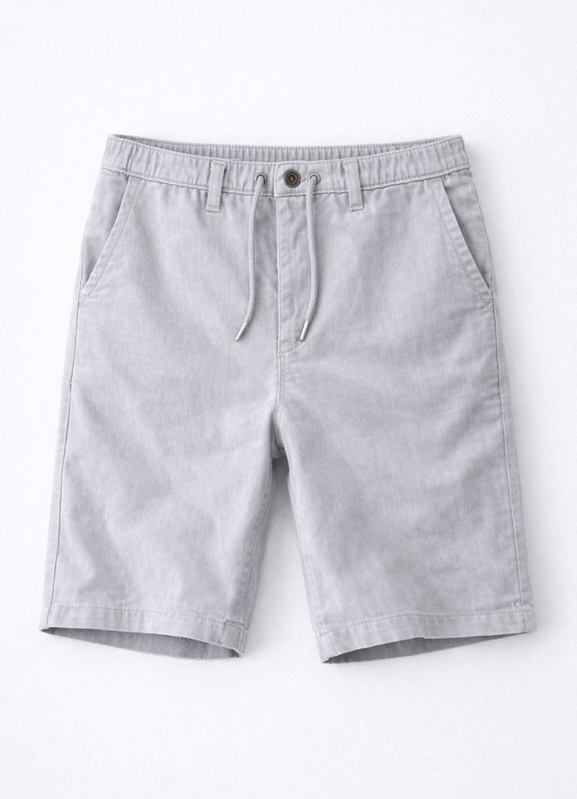 Gri Renk Tencel Karışımlı Şort
