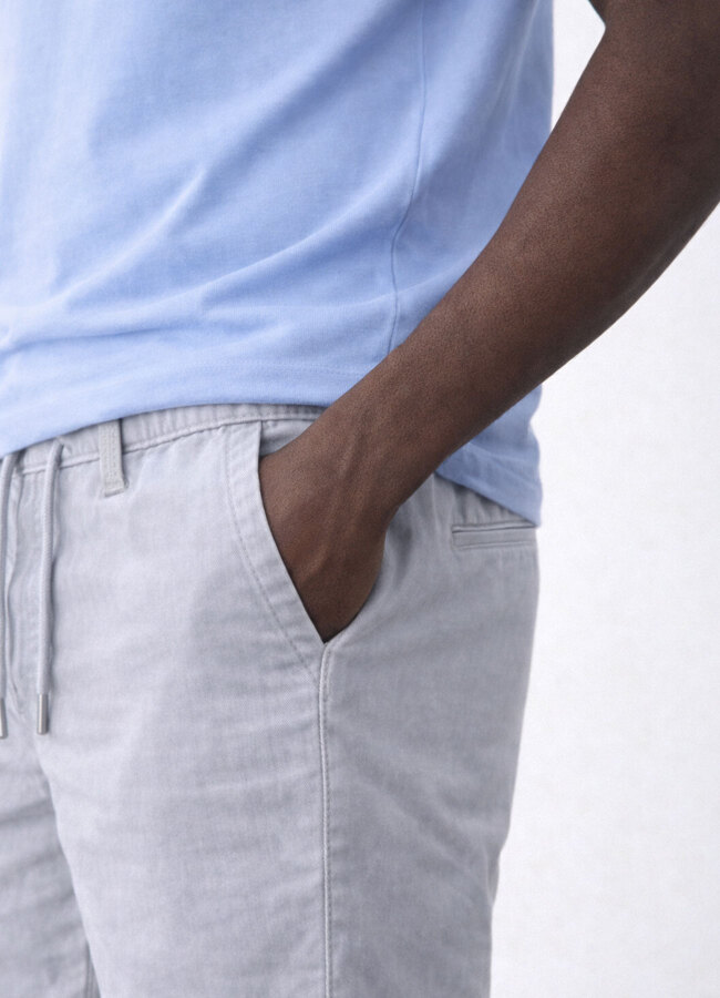 Gri Renk Tencel Karışımlı Şort - 5