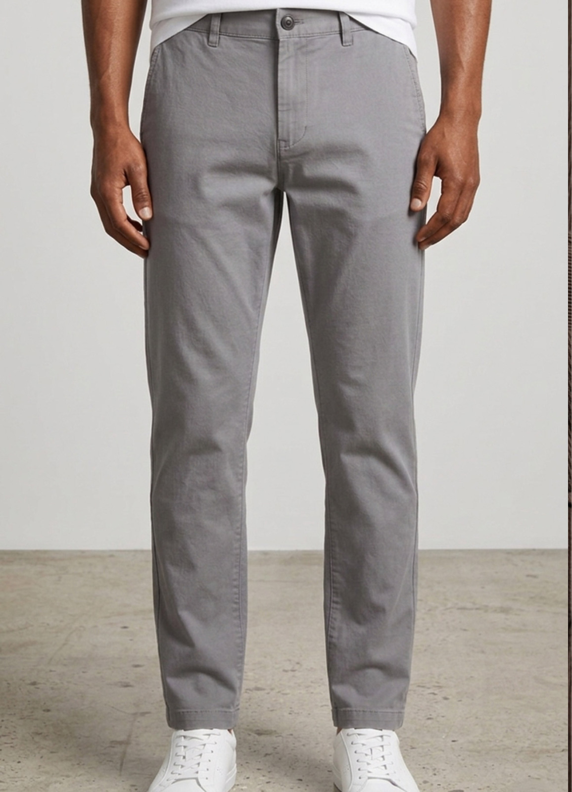 Gri Renk Gabardin Regular Chino Pantolon