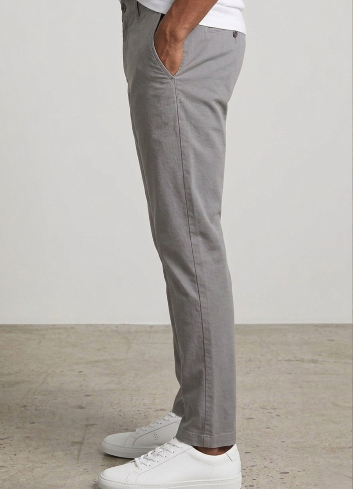 Gri Renk Gabardin Regular Chino Pantolon - 2