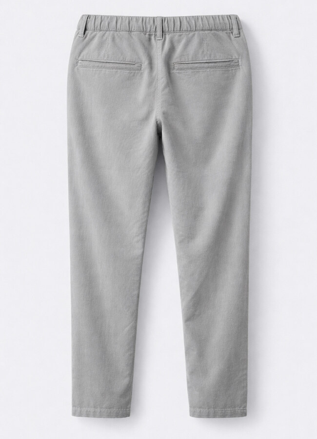 Gri Renk Tencel Karışımlı Relax Fit Pantolon - 2