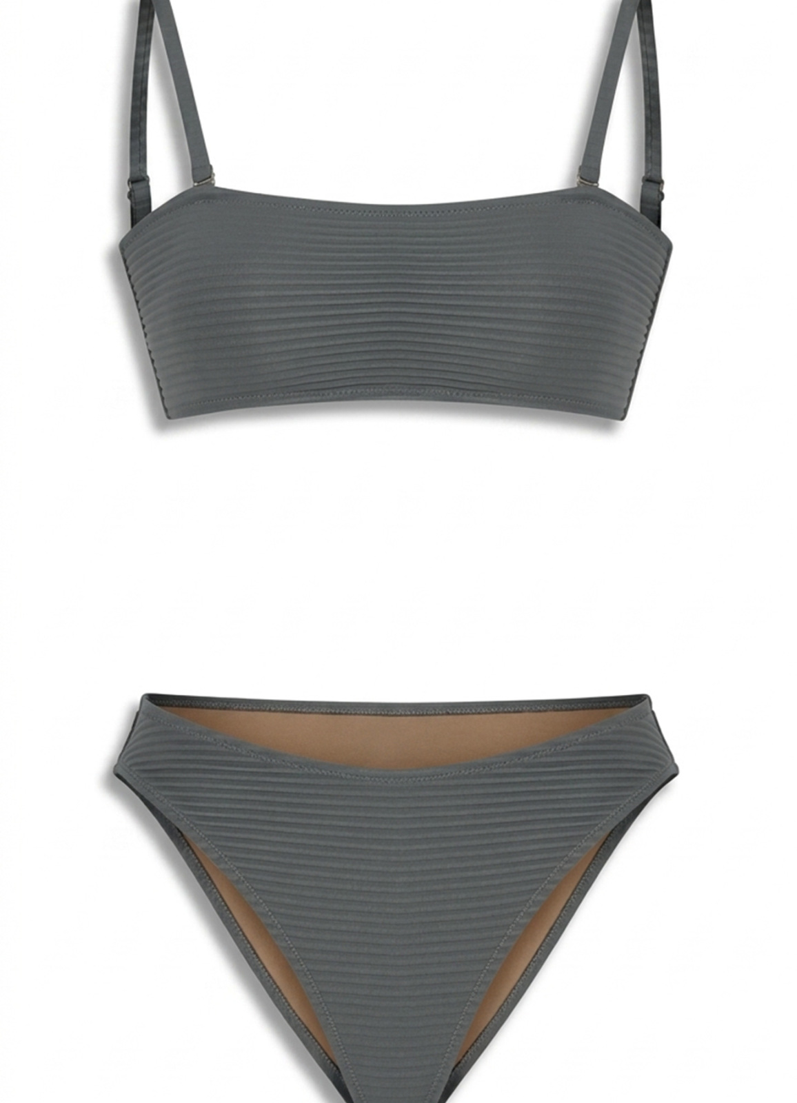 Gri Renk Fitilli Bikini Takımı - 2