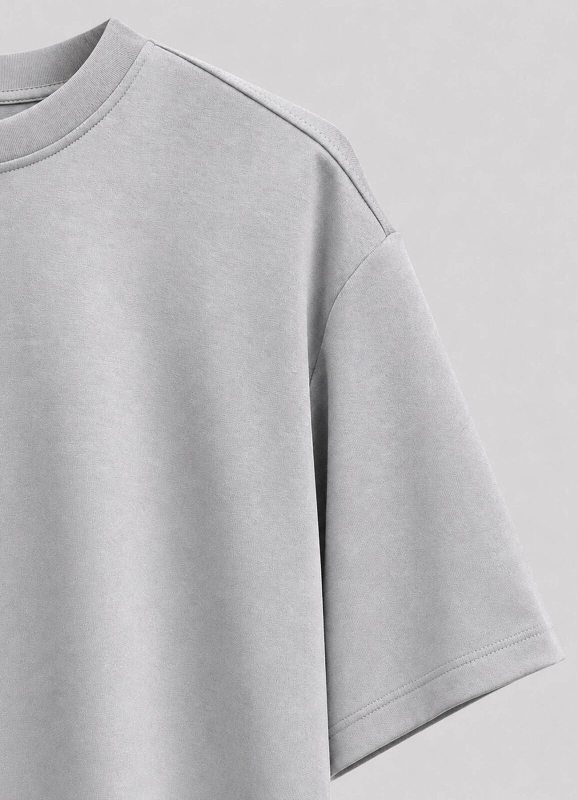 Gri Renk Oversize Modal Erkek T-Shirt - 3