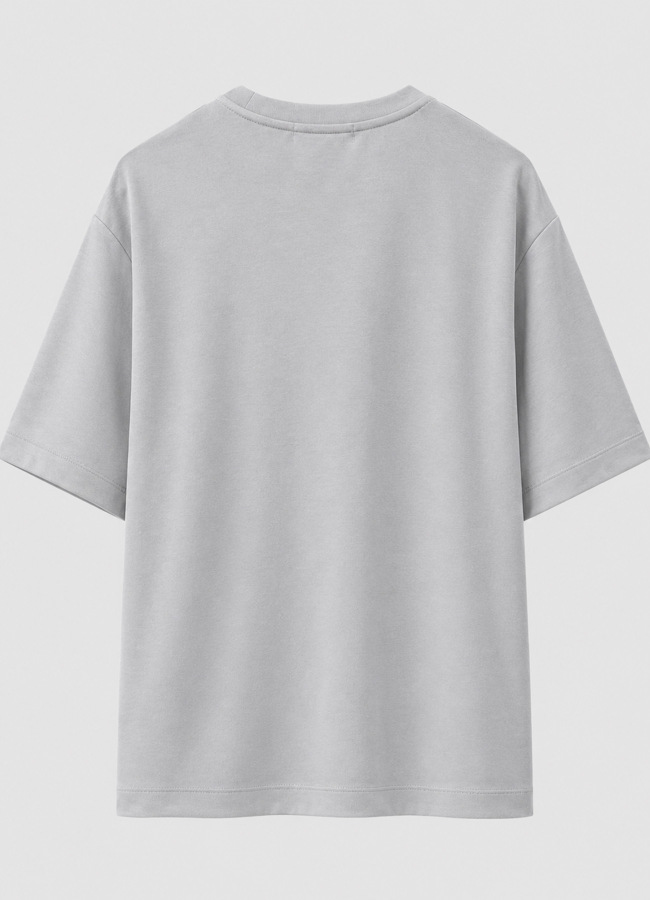 Gri Renk Oversize Modal Erkek T-Shirt - 4