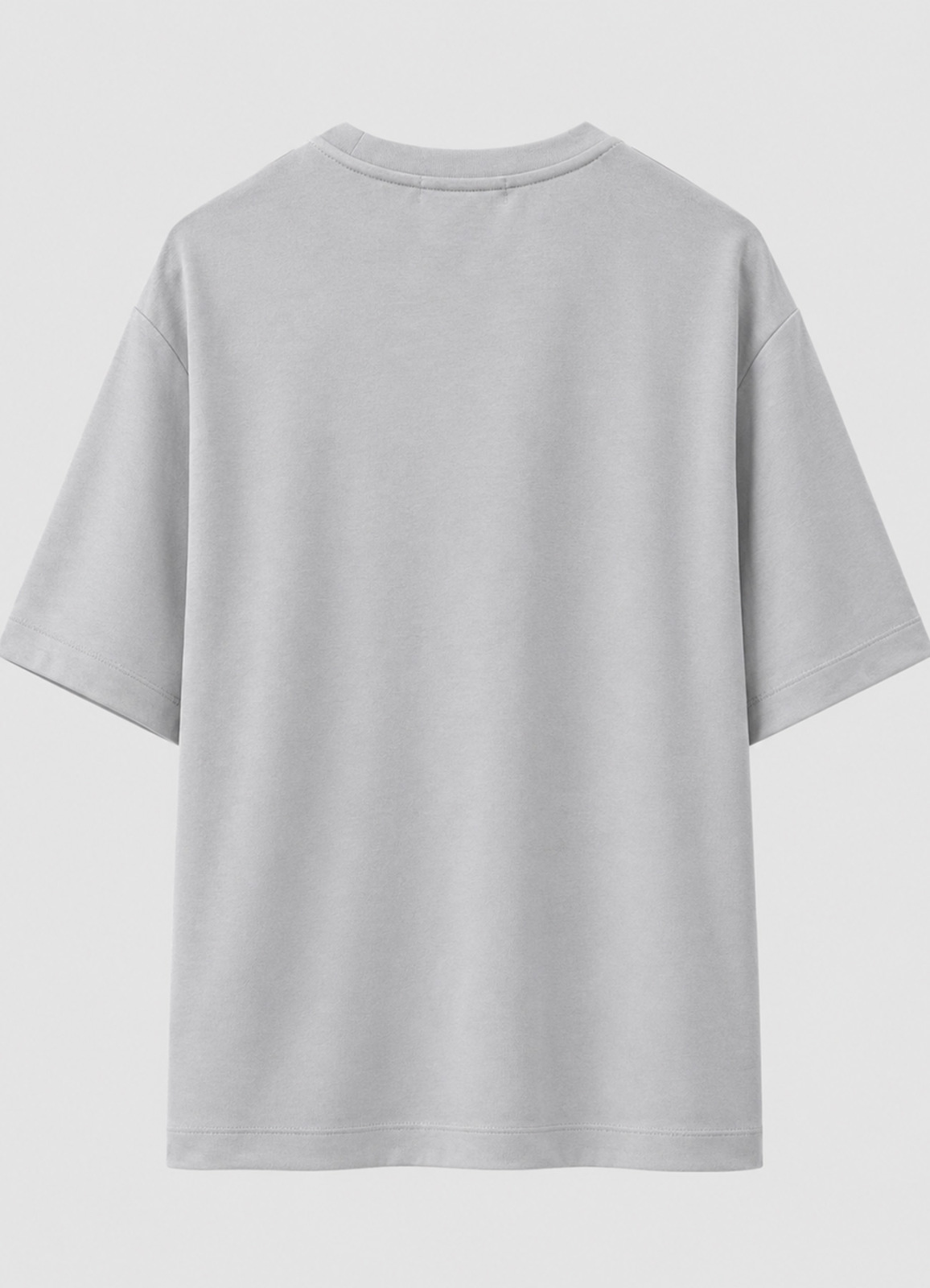 Gri Renk Oversize Modal Erkek T-Shirt - 4