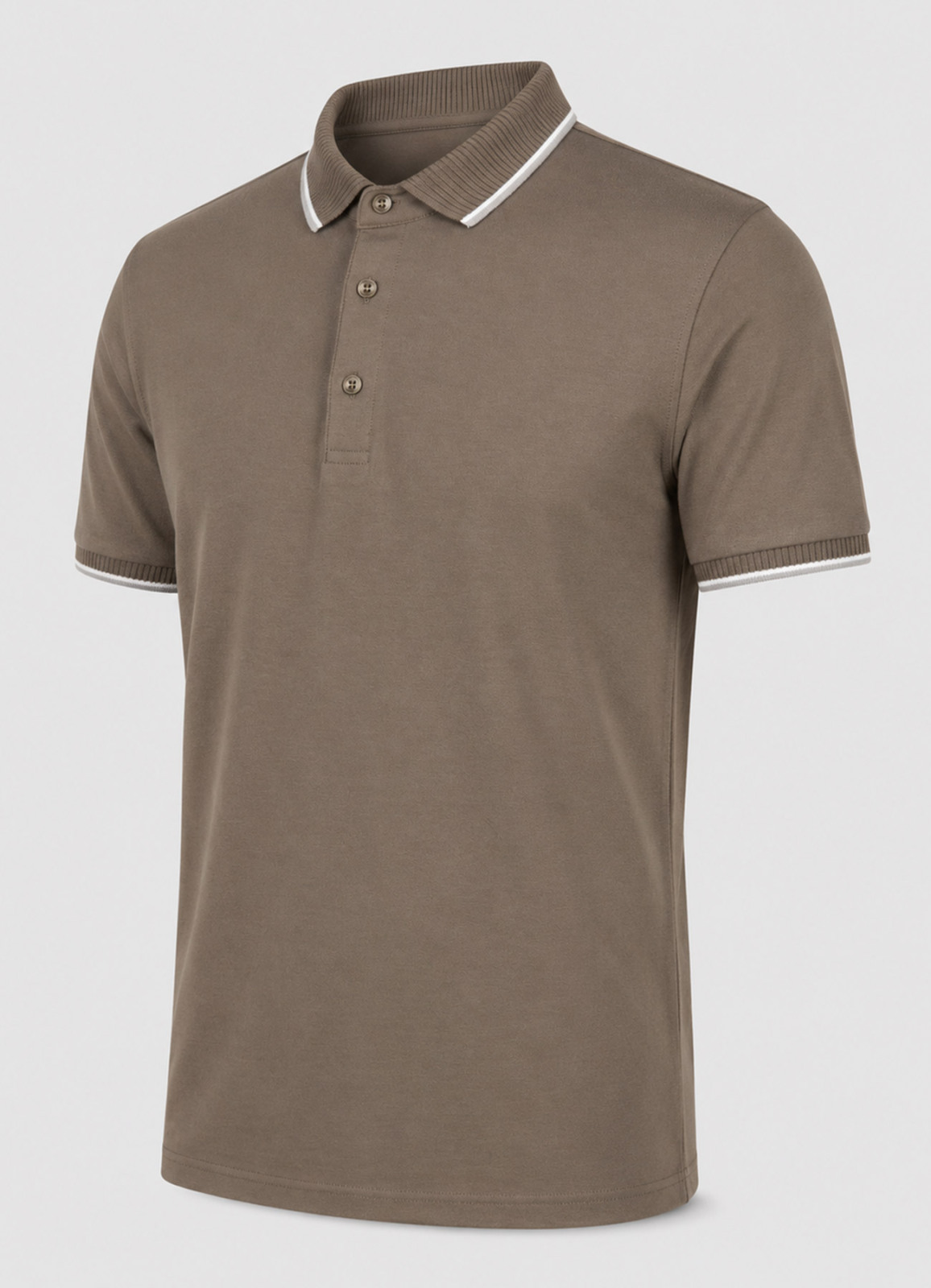 Haki Renk Polo Yaka Erkek T-Shirt - 2
