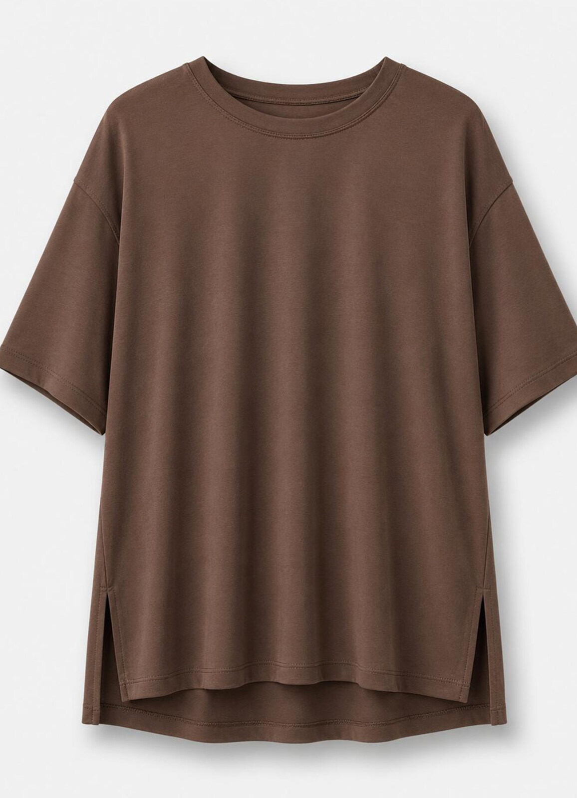 Kahve Renk Oversize Modal Tshirt