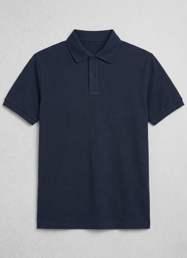 Lacivert Renk Pike Dokulu Polo Yaka Erkek T-Shirt