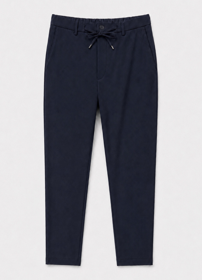 Lacivert Renk Polyester Bağcıklı Teknik Pantolon - 2