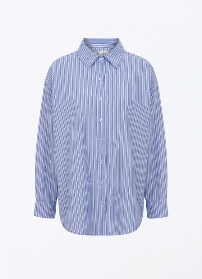 Mavi Renk Skyline Stripes Shirt