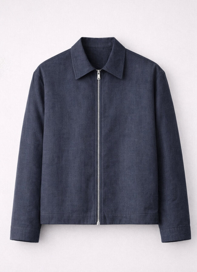 Lacivert Rengi Lyocell Karışımlı Overshirt Ceket - 2