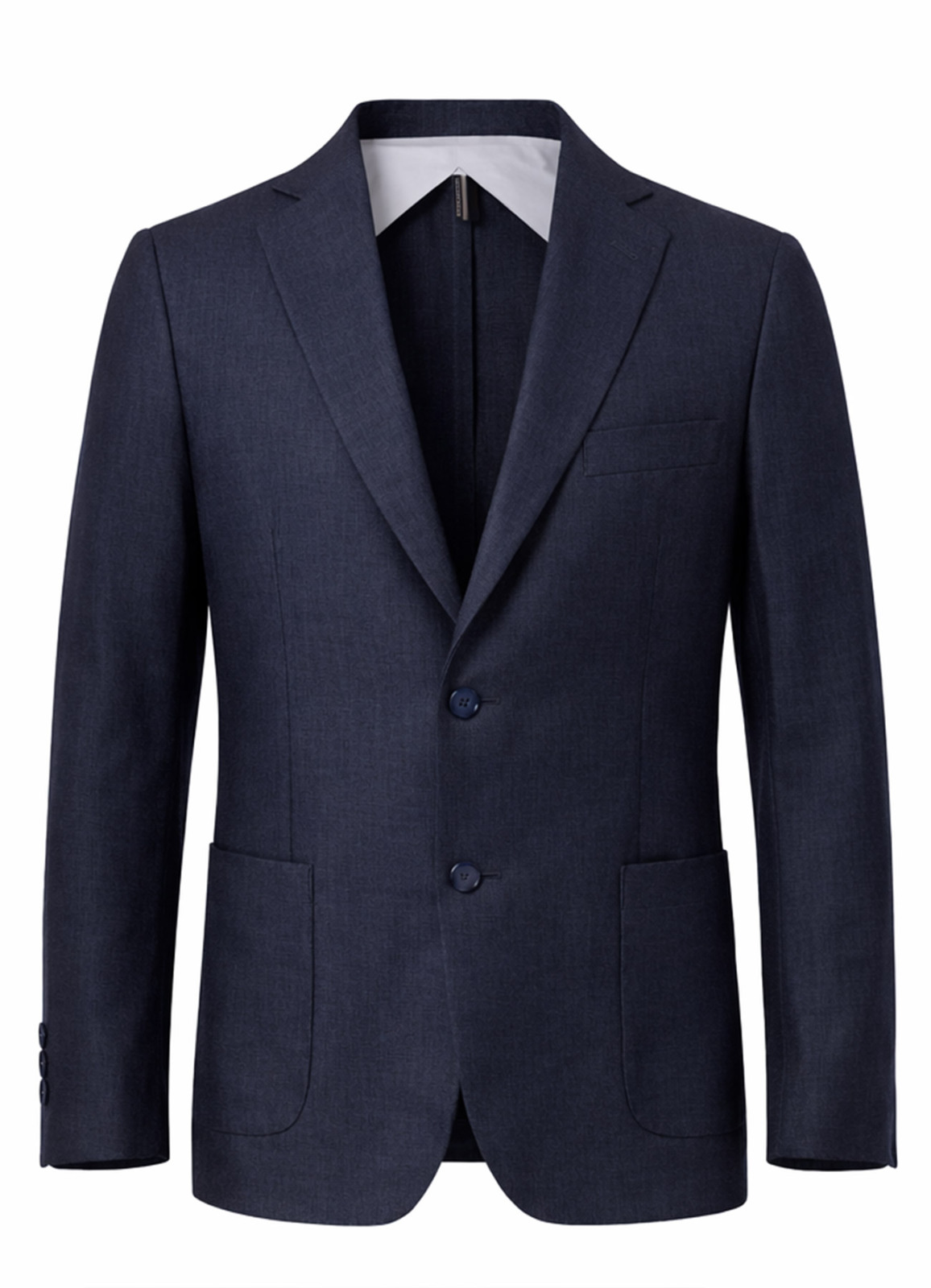 Lacivert Renk Keten Karışımlı Ceket - 1