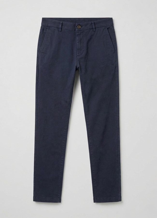 Lacivert Renk Gabardin Regular Chino Pantolon - 3