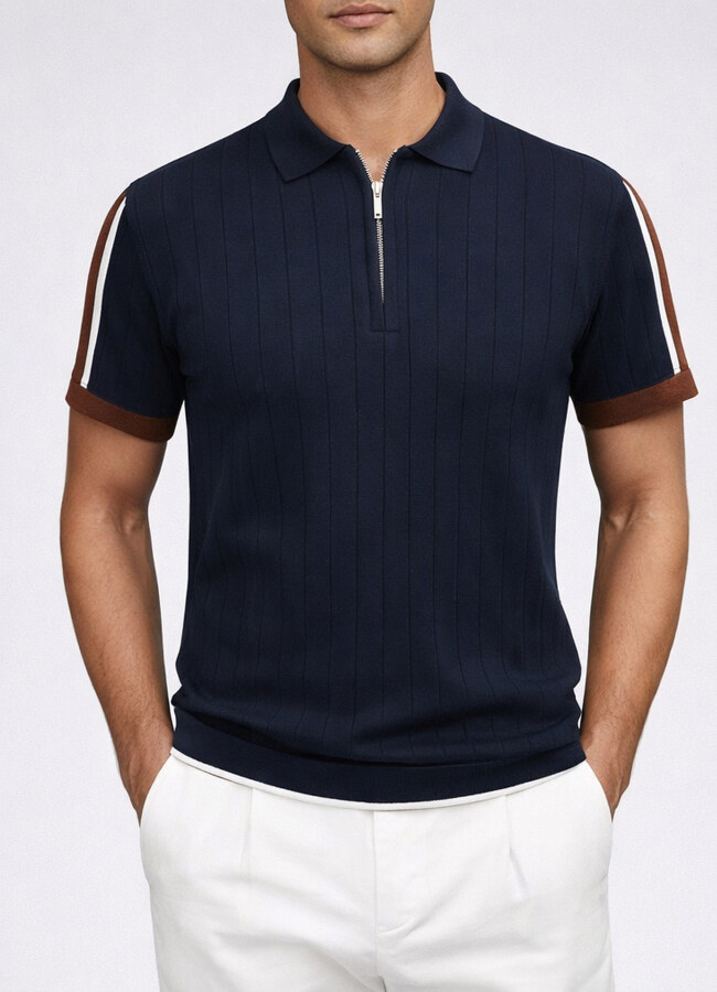 Lacivert Renk Polo Yaka Triko - 3