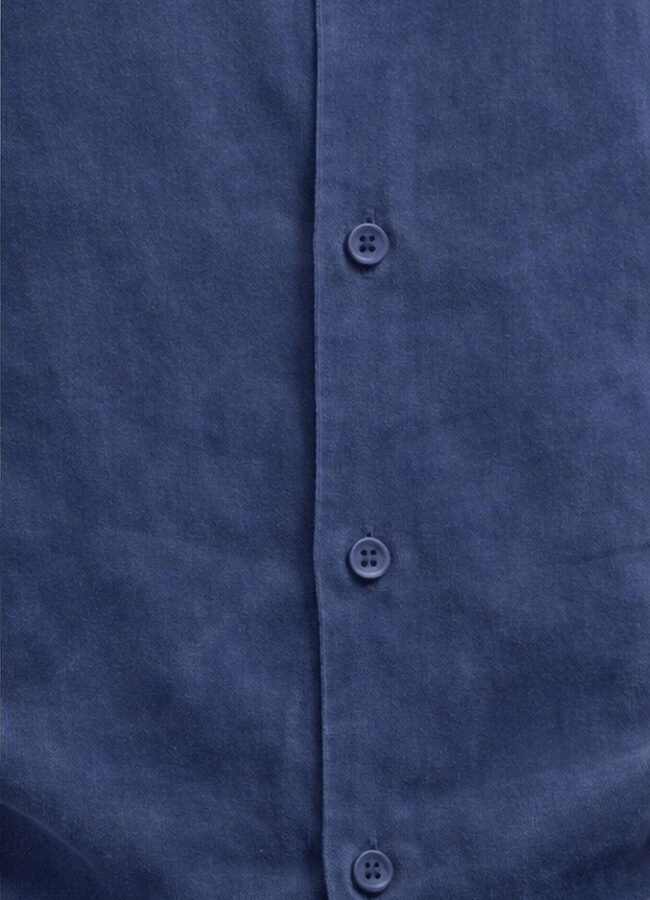 Lacivert Renk Tencel Karışımlı Gömlek - 3