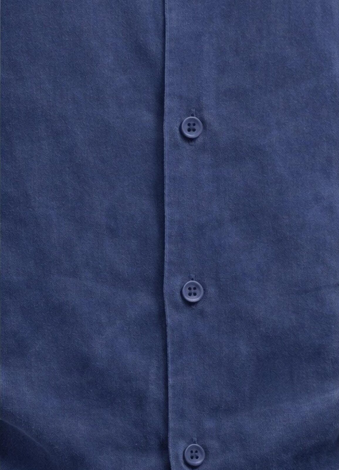 Lacivert Renk Tencel Karışımlı Gömlek - 3