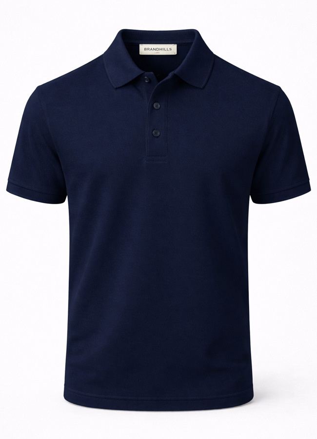 Lacivert Renk Pamuk Karışımlı Polo Yaka T-Shirt