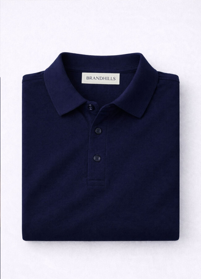 Lacivert Renk Pamuk Karışımlı Polo Yaka T-Shirt - 5