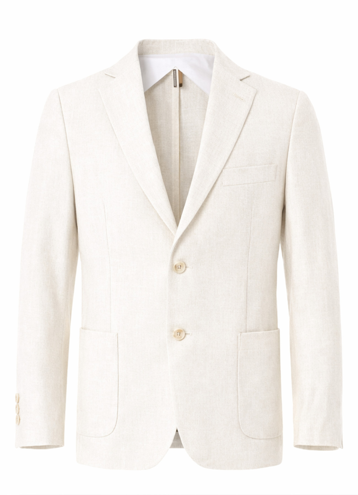 Kırık Beyaz Renk Keten Karışımlı Ceket - 1