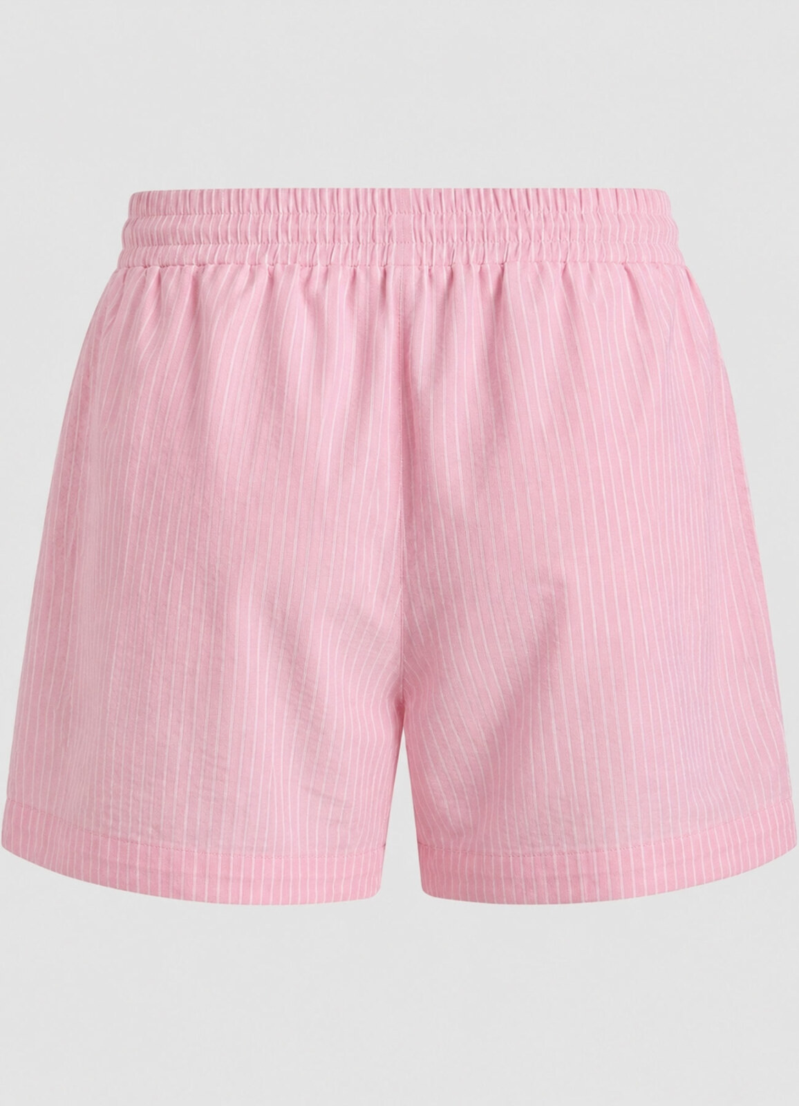 Pembe - Beyaz Renk Çizgili Modal Şort - 6