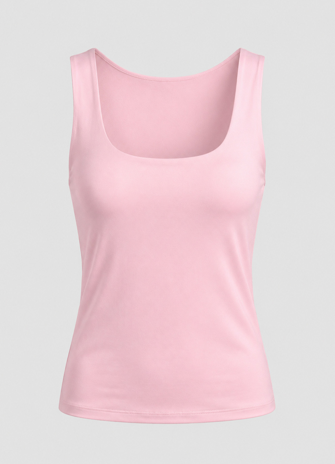 Pembe Renk Çift Kat U Yaka Basic Atlet - 3