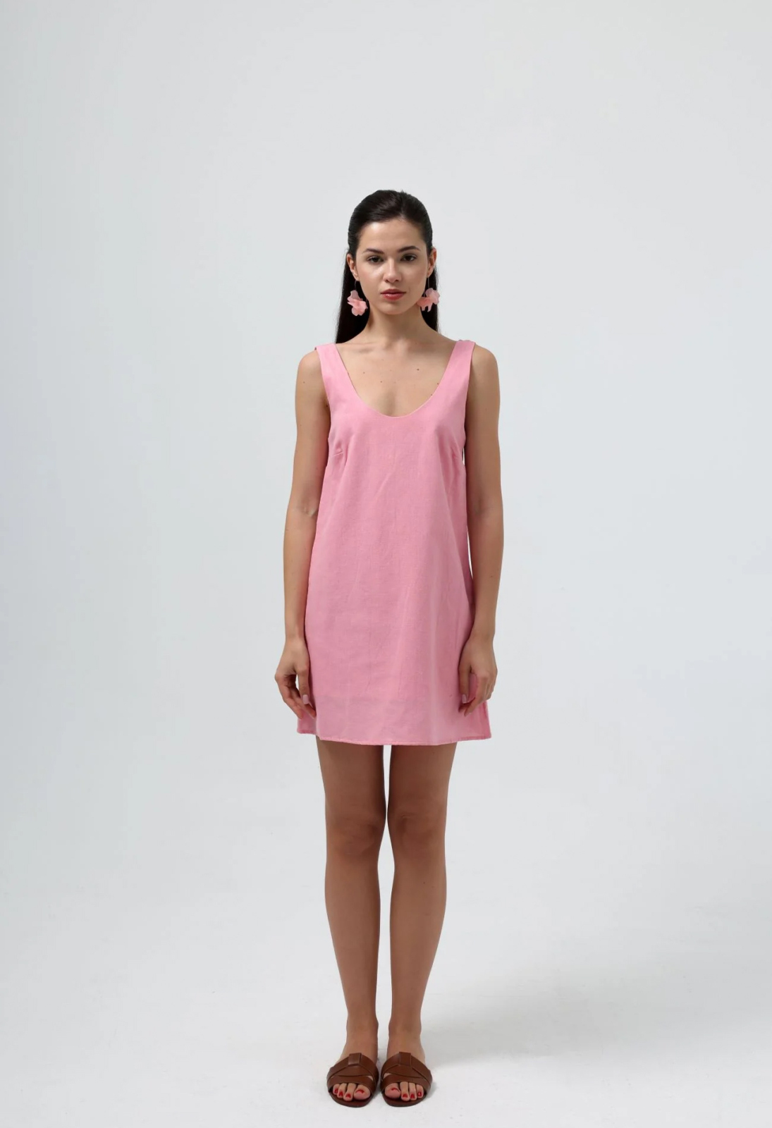 Pembe Renk Ipecu Mini Dress
