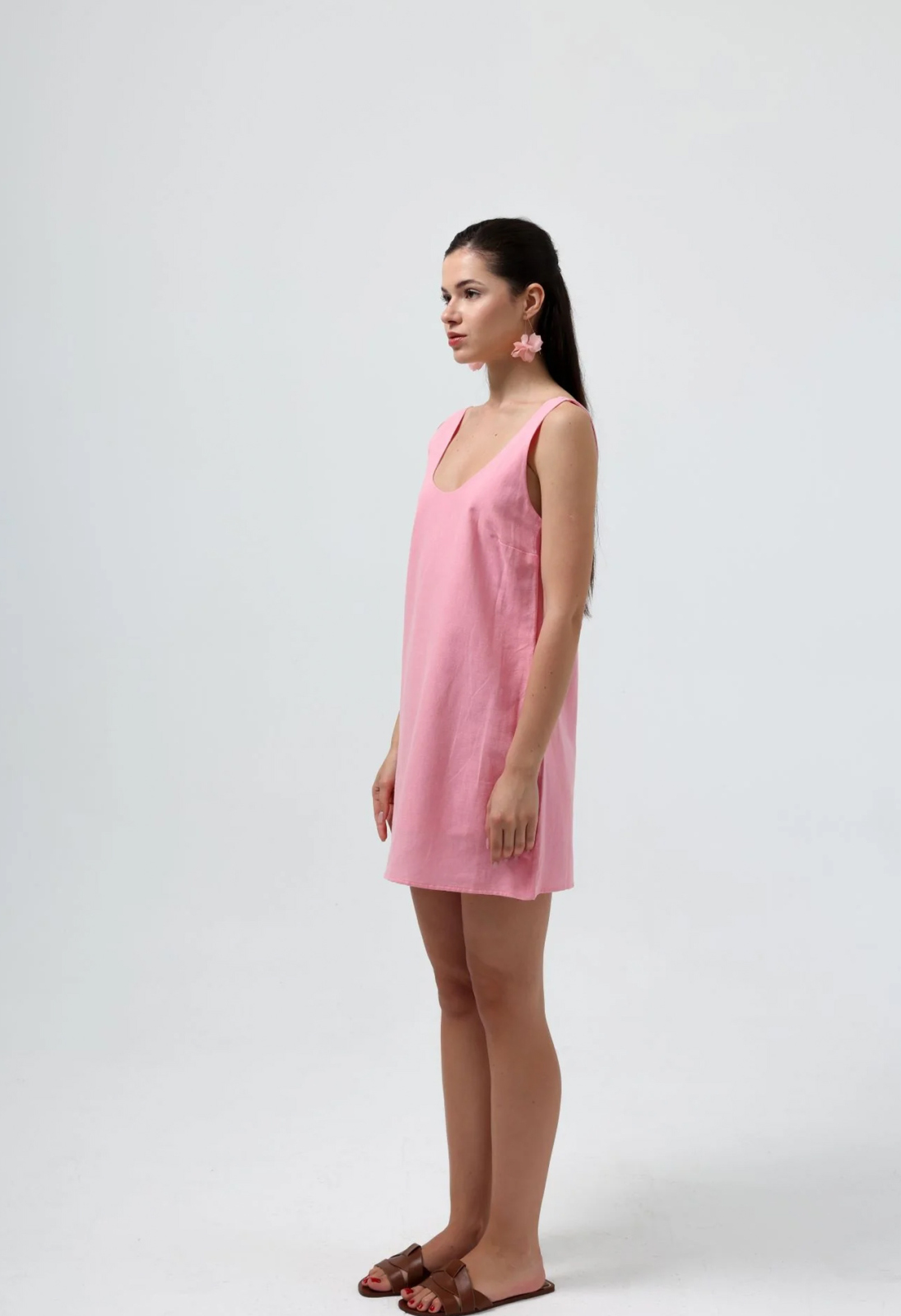Pembe Renk Ipecu Mini Dress - 3