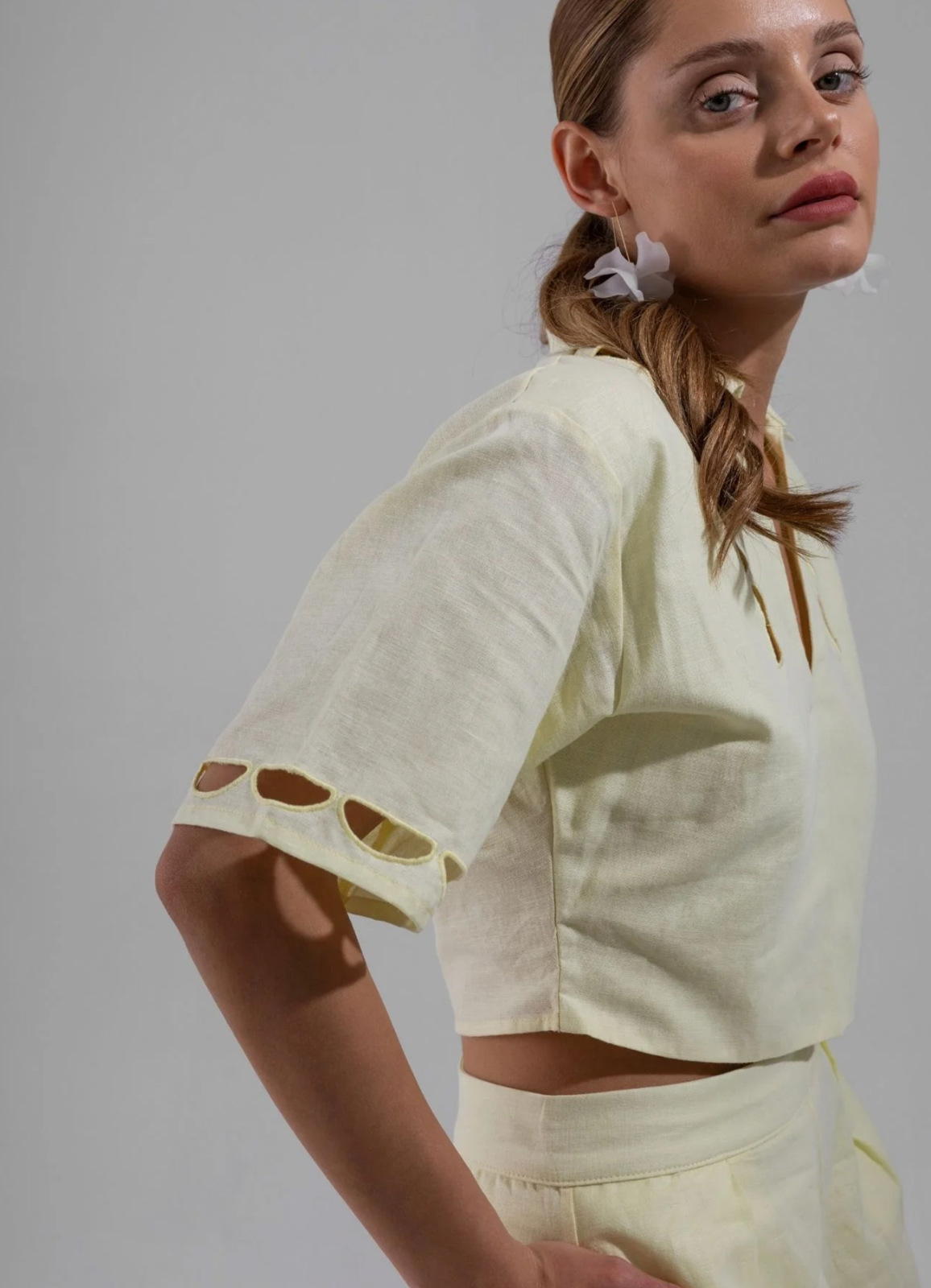 Sarı Renk Desert Crop Top - 3