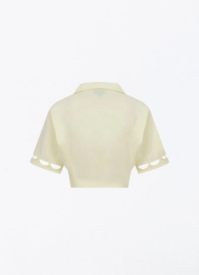 Sarı Renk Desert Crop Top - 6