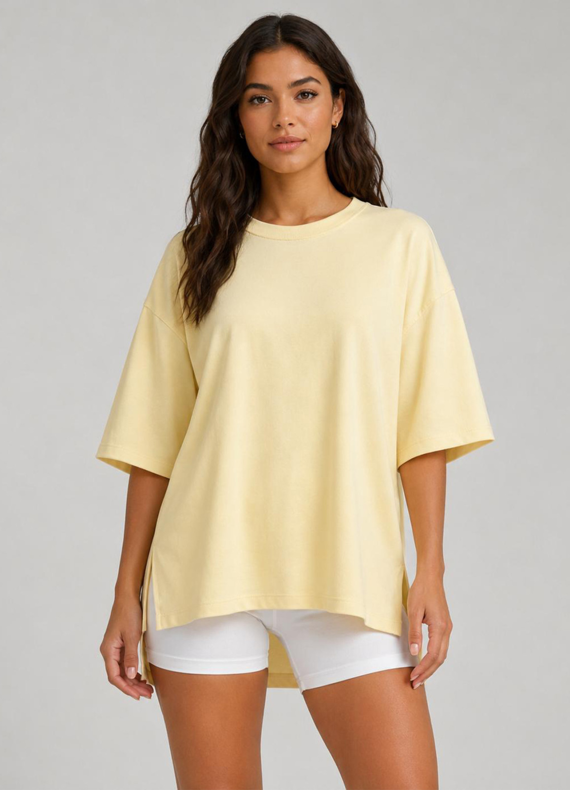 Sarı Renk Oversize Modal Tshirt - 2